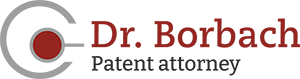 Logo of EU European patent attorney Dr. Markus Borbach from Frankfurt, Germany.